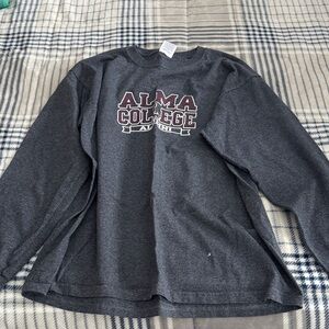 Jerzees Dark Gray Alma College Long Sleeve Tee
